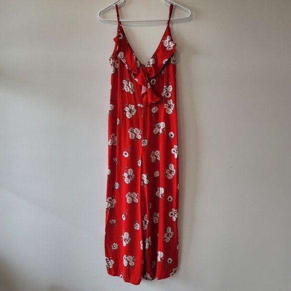 H&M Red Floral Romper Size 6/8 Eur 40 - Picture 2 of 9